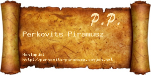 Perkovits Piramusz névjegykártya